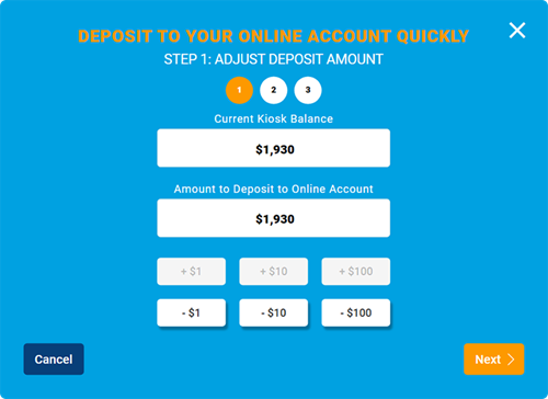 mobile deposit at kiosk screen